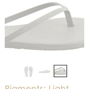 NWT Tkees white sandals with a small JAS monogram